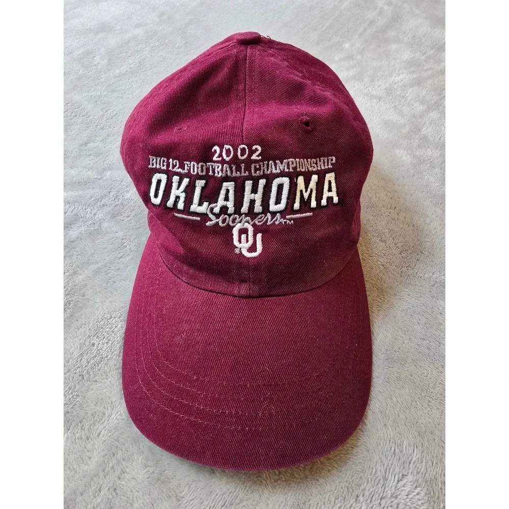 Vintage Oklahoma Sooners Hat Cap Strapback 2002 Big 12 Football Championship Y2K